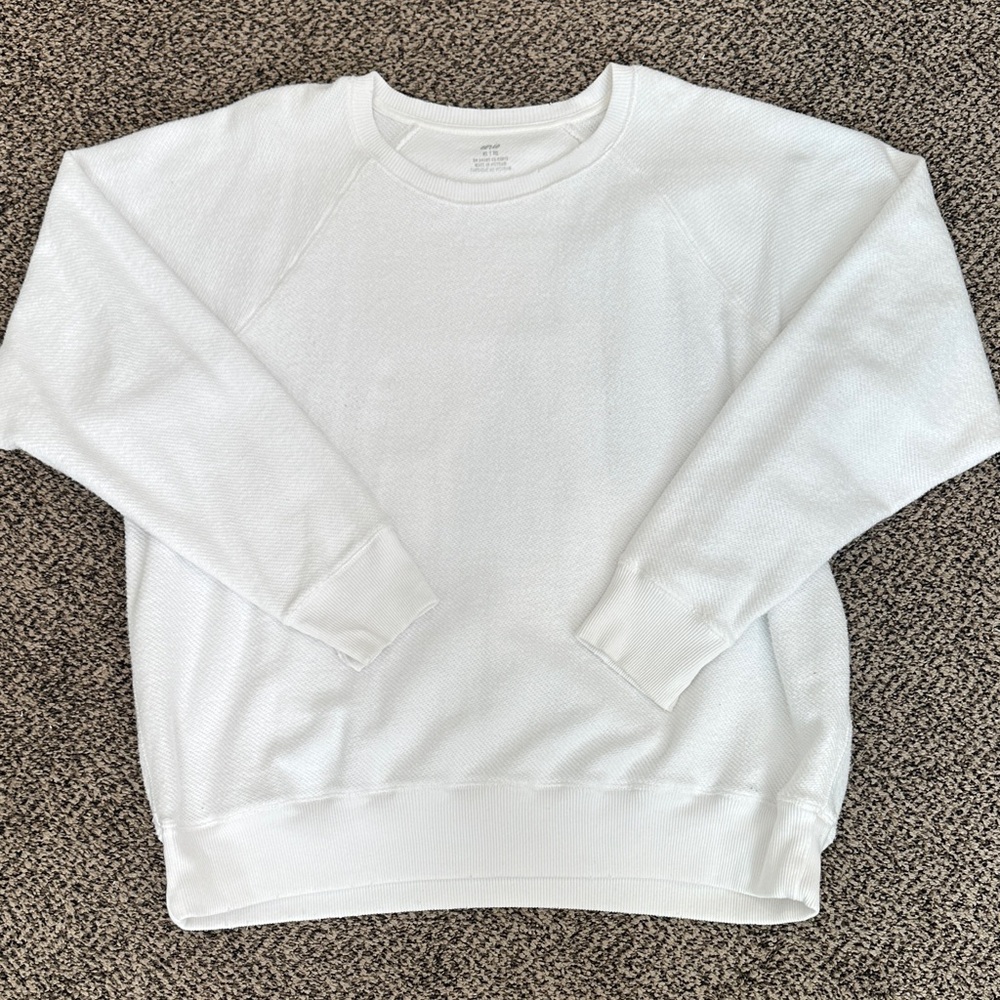 Aerie oversized Textured White Sweatshirt